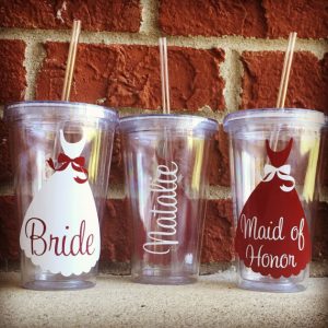 Cute Ways to Ask Your Bridesmaids with personalized tumblers