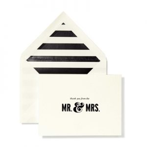 A Guide to Thank You Notes | Kate Spade “Mr. & Mrs.” Thank You Notes