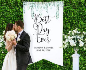 Personalize your wedding ceremony space with a unique aisle runner or custom signage