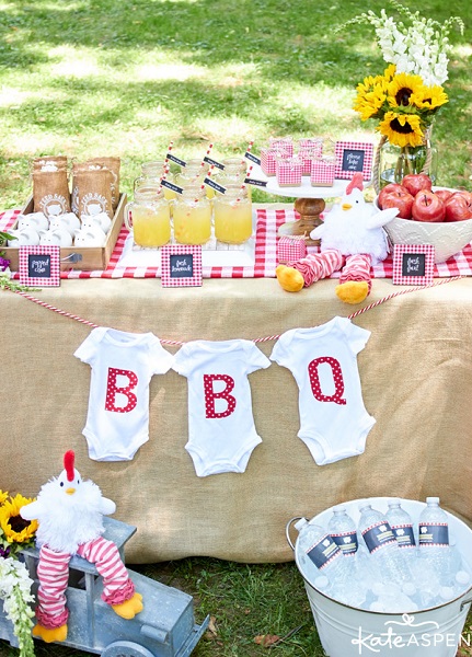 Co-Ed baby shower baby-q theme