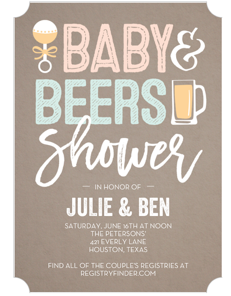 Co-Ed baby shower baby and beers Shutterfly invitation