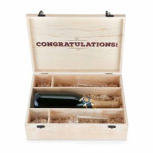 Give the newlyweds a toast they can savor with a bottle of their favorite wine or spirit.