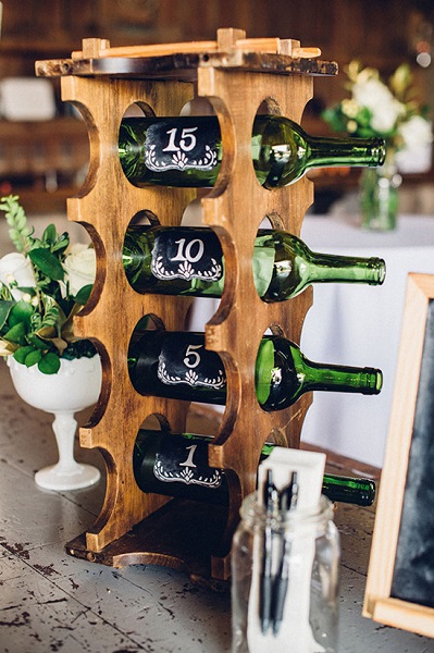 Anniversary Wine Bottles for a Wedding Guestbook