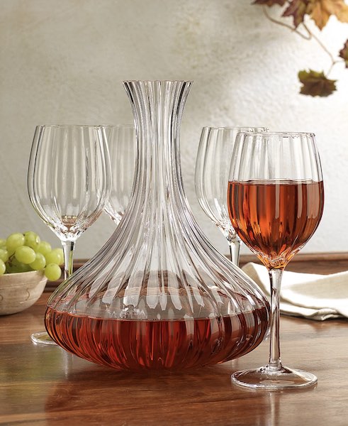 wine decanter and glasses