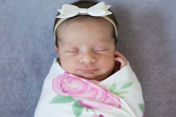 Copper Pearl Swaddle Blanket Grace Print