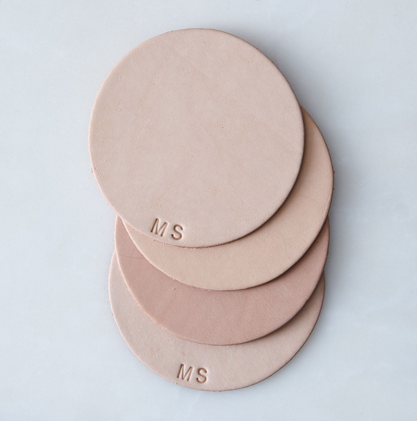 Unique Registry Items From Food52 | Monogram Leather Coasters
