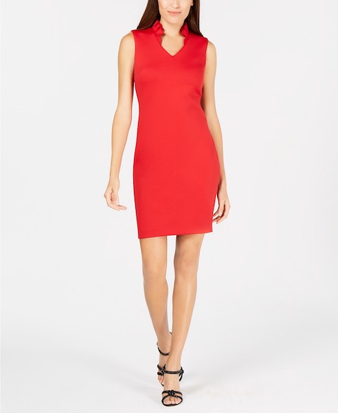 Calvin Klein Petite Ruffled Sheath Dress