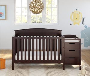This 5-in-1 crib will go from small space nursery to big-kid room and beyond in a snap!