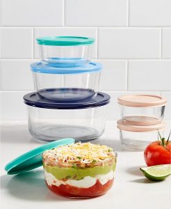 A glass food storage set is always a nice upgrade from plastic, and the material makes it the most convenient for cooking, cleaning and storage all in one place.
