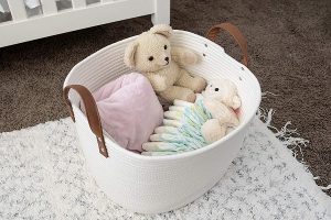 Designing A Small Space Nursery | Storage Basket with Handles