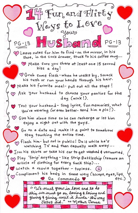 14 Fun and Flirty Ways to Love your Husband