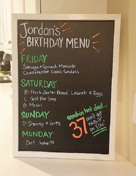 Chalkboard Menu