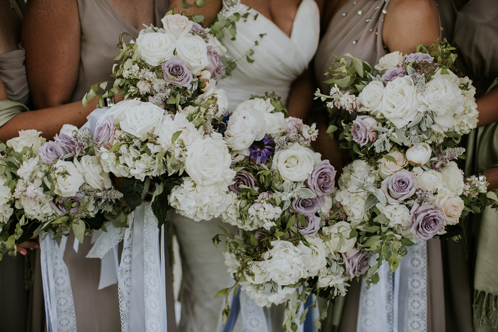 bridesmaids bouquets with purple roses | how to handle disappointing bridesmaids