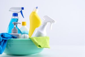 Various Cleaning Products in a bowl