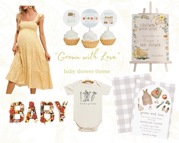 grown with love baby shower theme 