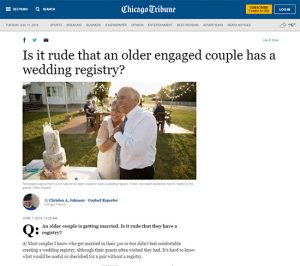 Is it rude that an older engaged couple has a wedding registry?