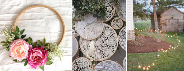 For couples getting married at home, it’s all about embracing the elements and tying them in to the decor as a whole.