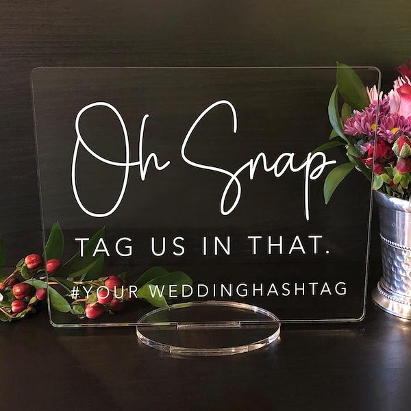 wedding hashtag sign
