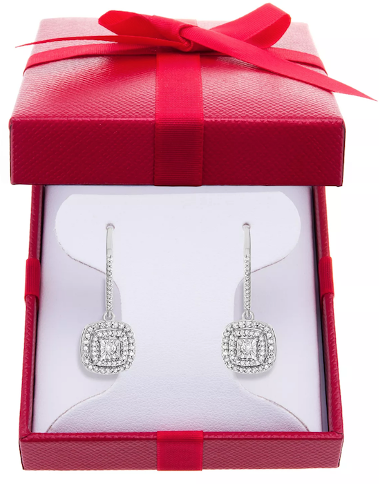 Who Gets a Gift From the Couple? | Diamond Halo Drop Earrings