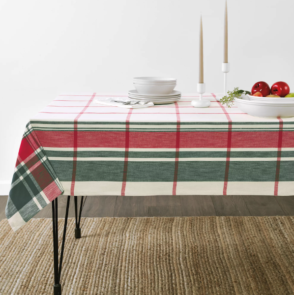 a festive tablecloth