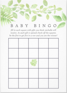 Baby Bingo - Summer Baby Shower
