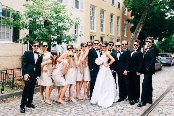 wedding party wearing ray-bans