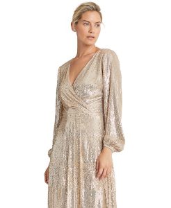 Mother of the Bride shimmering dress adorned with sequins