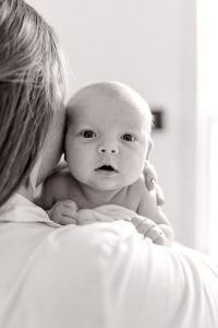 baby on shoulder