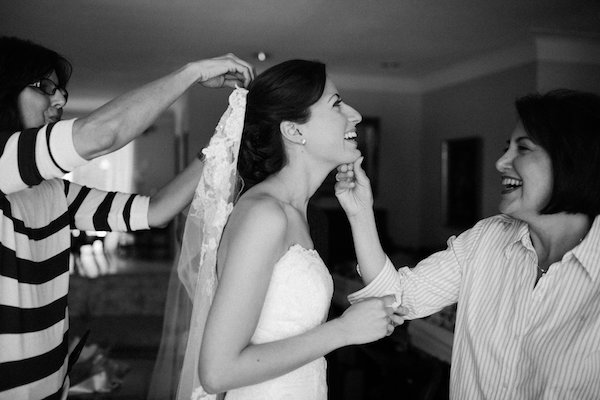 Bride getting ready for wedding