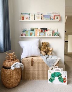 Straw and wicker are great neutral pieces to fill your nursery