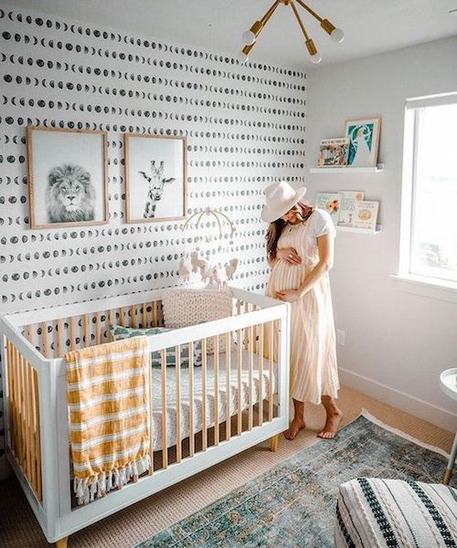 patterned wallpaper in nursery 