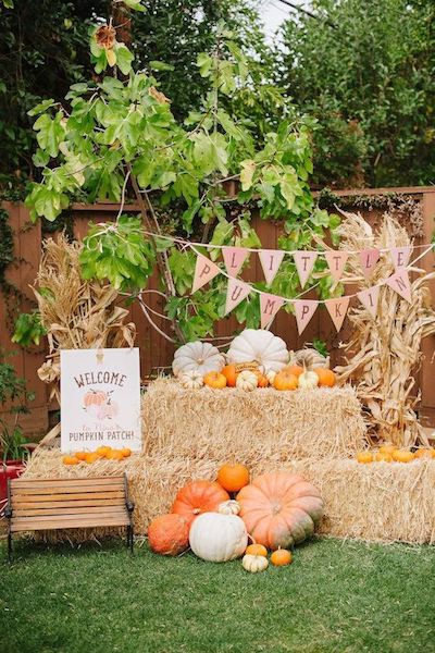 Cutest Pumpkin Baby Shower | Backyard Decor