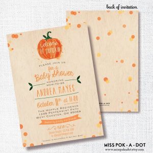 Pumpkin Themed Baby Shower Invites