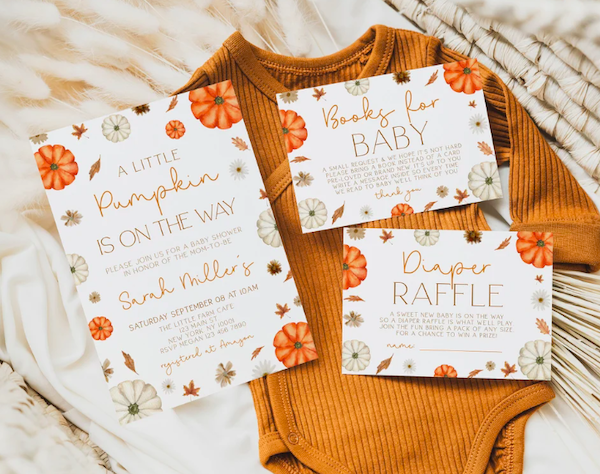 pumpkin baby shower invites