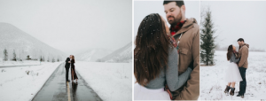 elegant winter engagement photo shoot