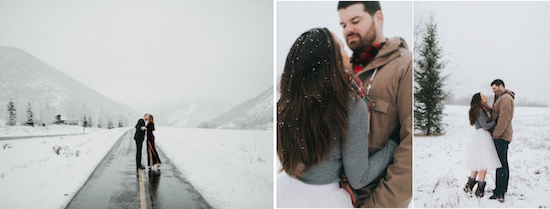 elegant winter engagement photo shoot 