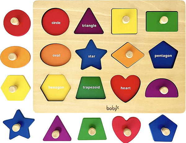 Montessori Shape Peg Puzzle via Amazon