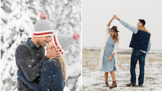 wear a hat to your winter engagement shoot 