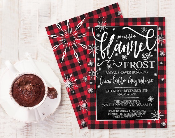 flannel and frost invitation