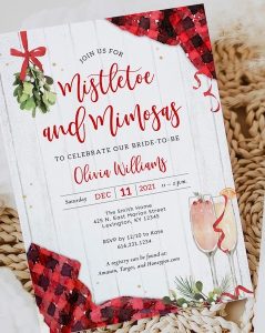 mistletoes and mimosas invite