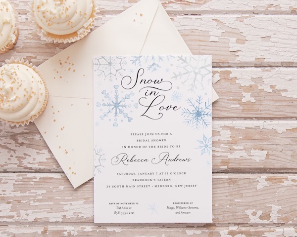 snow in love invitation