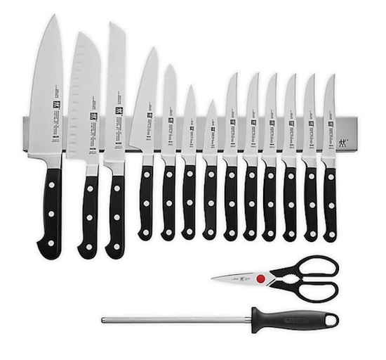 Zwilling J.A. Henckels Professional “S” 16-Piece Knife Set with Magnetic Bar