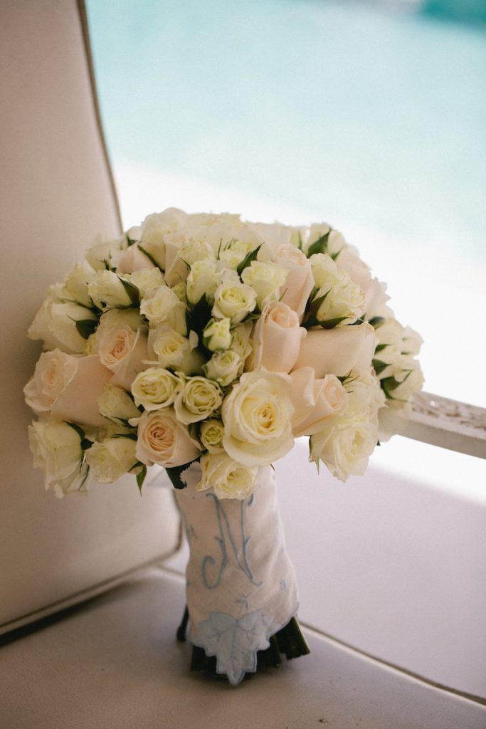 Something old, something new wedding ideas | Bride’s bouquet with white roses