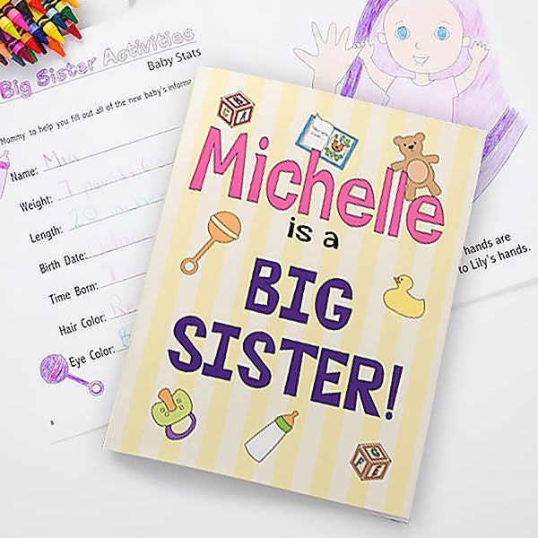 Big Sister/Big Brother Personalized Coloring Activity Book & Crayon Set