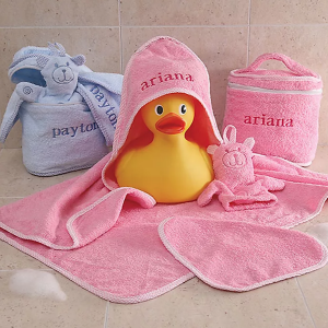 14 Personalized & Sentimental Baby Gifts | Terry Cloth Bath Time Set