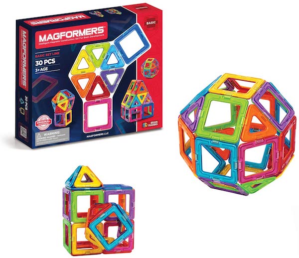 Magformers Basic Set (30 pieces) magnetic building blocks, educational magnetic tiles, magnetic building STEM toy