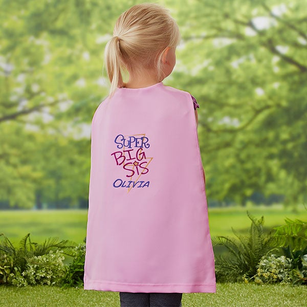 Super Big Sister Personalized Kid's Pink Super Hero Cape