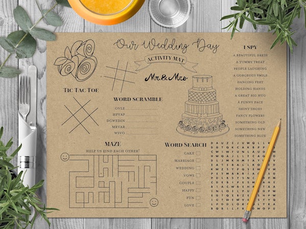 wedding day activity mat-etsy