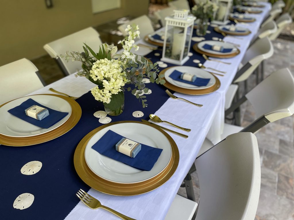 Navy and Gold Nautical Table for Baby Shower