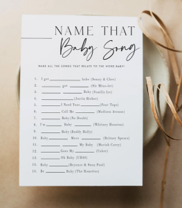 baby songs baby shower game